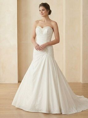 Light In The Box White Taffeta Mermaid Wedding Dress Corset Back Size 6